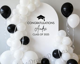 Arco di sfondo per foto della classe del 2026: decorazione per la festa di laurea.