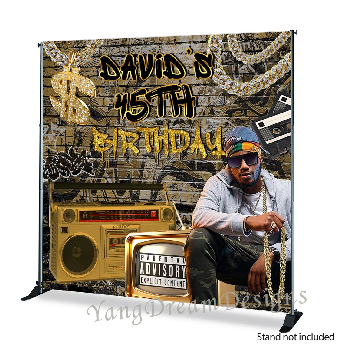Rapper Backdrops 80s 90s Hip Hop Graffiti Birthday Backdrop: Retro Photo Booth Banner - Etsy