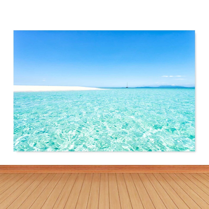 Seascape Photo Backdrop Wedding Bridal Shower Summer Sea Waves Beach Soft Sand Photography Background Blue Vinyl Photo Studio Prop