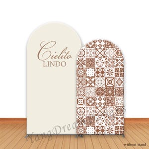 Brown Cielito Lindo Photo Backdrop Arch Cover Wedding Bridal Shower Photo Background Fabric Cover Baby Shower Decor Cover