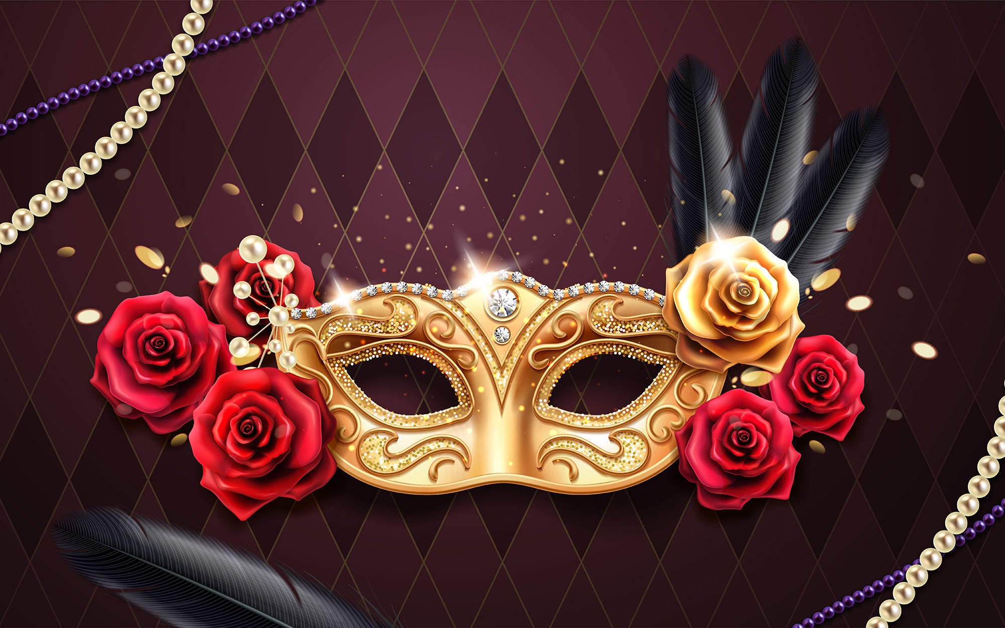 Masquerade Theme Party Photography Backdrop Vinyl Mask Rose - Temu