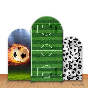 Soccer Football Field Photo Backdrop Arch Cover Boys Sprots Birthday Photo Background Fabric Cover Decor