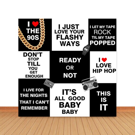 90s Hip Hop Photo Backdrop: Music Festival Party Photography Prop