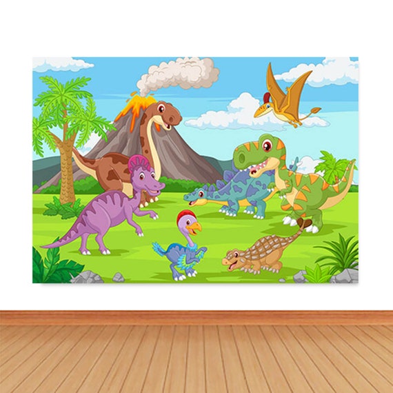 Cartoon Dinosaur Photo Backdrop Kids Birthday Photography - Etsy Finland Cartoon Dinosaur Photo Backdrop Kids Birthday Photography - Etsy Finland