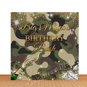 Camouflage Foto Hintergrund Happy 30th 40th 50th 60th Birthday Fotografie Hintergrund Vinyl oder Polyester Fotostudio Banner