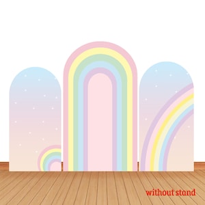 Regenboog Dubbelzijdig Boog Cover Foto Achtergrond Pastelkleur Fotografie Achtergrond Roze Fotostudio Cover