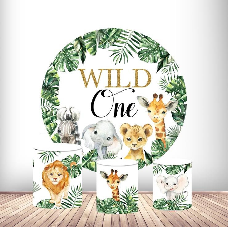 JUNGLE SAFARI ANIMALS Baby Shower Backdrop Background Banner Party