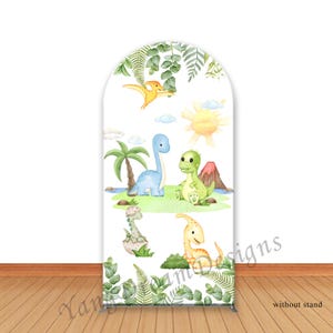 Dinosaur Arch Photo Backdrop Cover Cartoon Dino Baby Shower Birthday Party Decor Photo Backdrop Fabric Cover