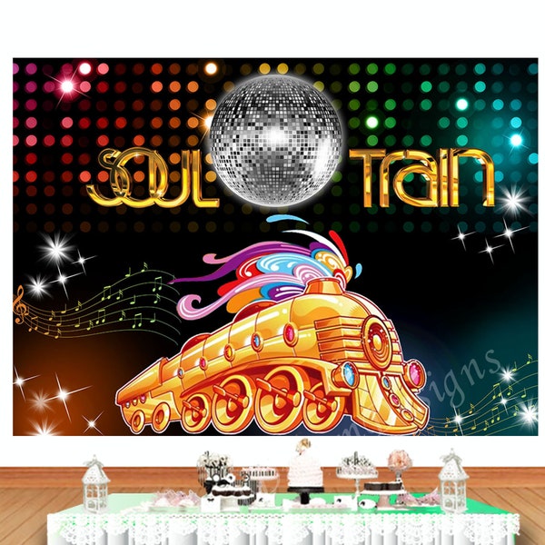 Soul Train Photo Backdrop 80s 90s Disco Dance Birthday Party Photography Background Retro Gold Vinyl Polyester Photo Studio Props