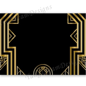 Great Gatsby Photo Backdrop 30th 40th 50th Birthday Black and Gold Photography Background Retro Vinyl Polyester Photo Banner