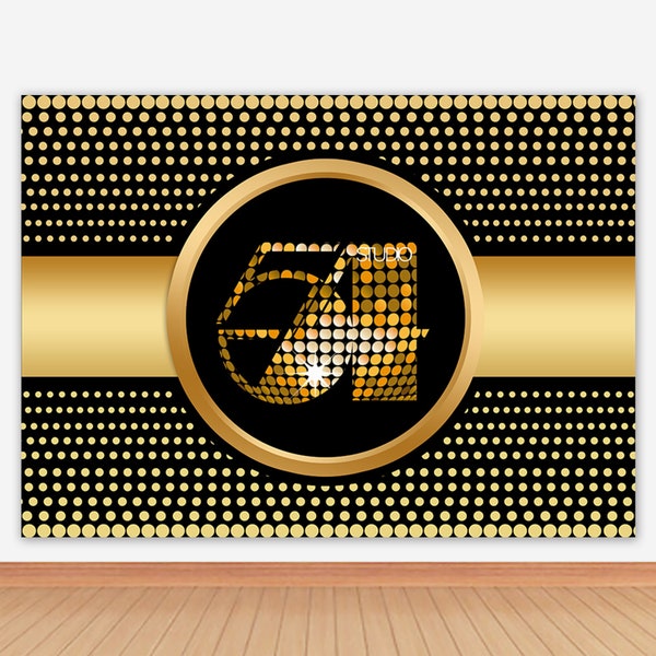 Studio 54 Photo Backdrop Gold and Black Photography Background Birthday Party Vinyl Polyester Photo Studio Banner