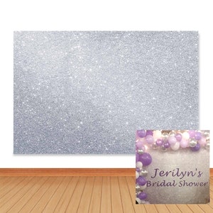 Silver Glitter Photography Backdrop: Bridal Shower, Wedding, Party