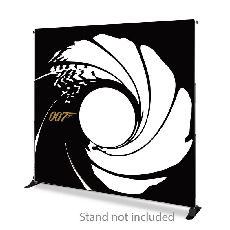 007 Photo Backdrop Birthday Party Balck and White Photography Background Vinyl Polyester Photo Studio Banner image 1