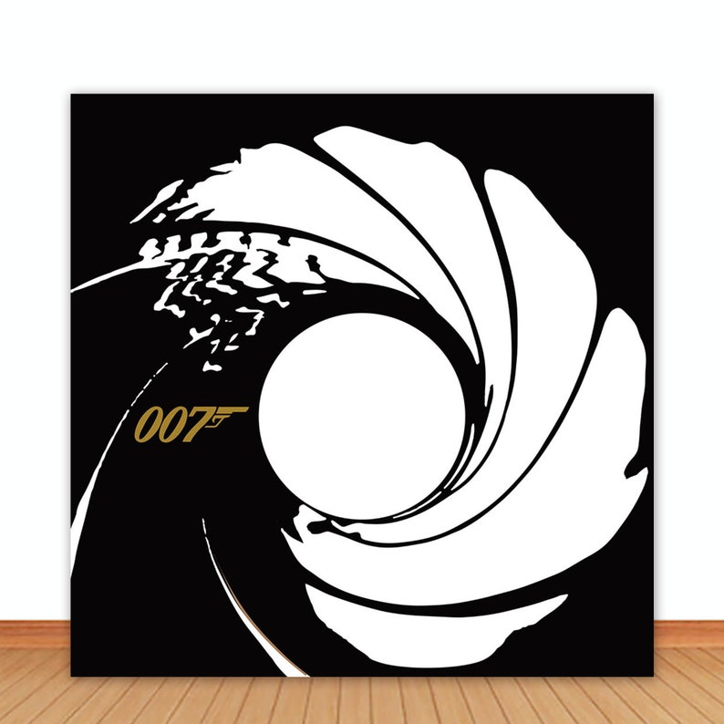 007 Photo Backdrop Birthday Party Balck and White Photography Background Vinyl Polyester Photo Studio Banner image 2