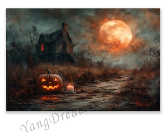 Telón Fondo Halloween 10x10 Pies (3x3 M) - Vinilo, Impresión Digital, Decoración Fiesta, Fotografía, Estudio