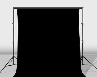 Solid Black Photo Backdrop: Vinyl or Polyester, Custom Size