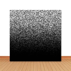 Silver Glitter Dots Photo Backdrop 50TH 60TH Birthday Wedding Bridal Shower Photography Background Black Vinyl Photo Studio Props
