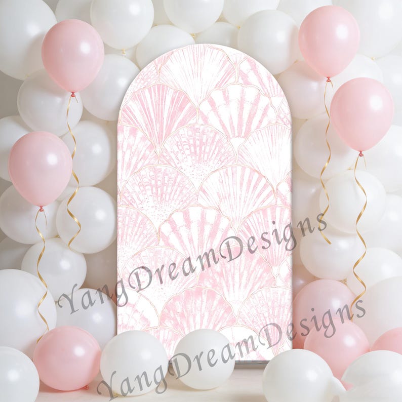 Shell Linen Backdrop Underwater Sea Shell Photo Backdrop: Bridal Shower,birthday Decor Arch ...