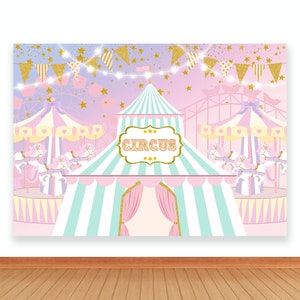 Circus Photo Backdrop Carousel Carnival Tent Photography Background Birthday Party Photo Studio Props