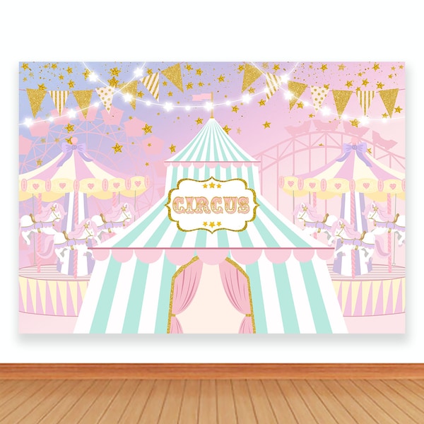 Circus Photo Backdrop Carousel Carnival Tent Photography Background Birthday Party Photo Studio Props