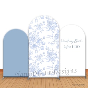 Something Blue Floral Bridal Shower Backdrop Arch Cover