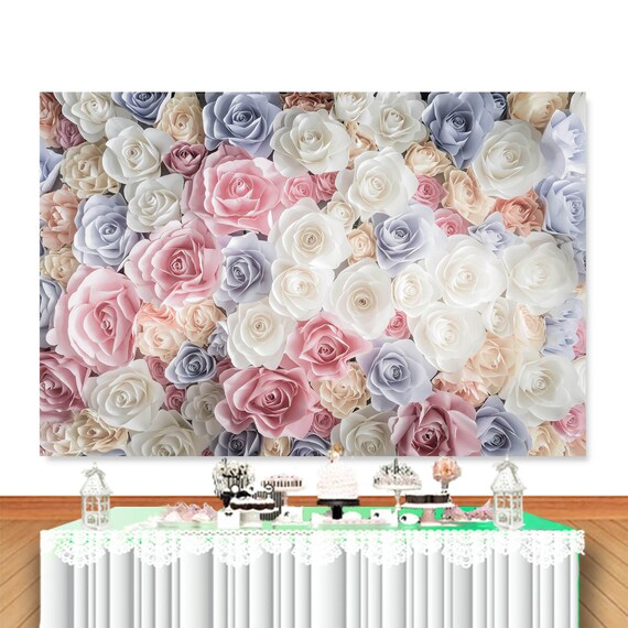 3D Flowers Backdrop for Photography Kids 1st Birthday Wedding Etsy