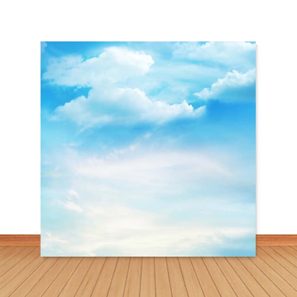 Blue Sky White Clouds Photo Backdrop Sweet Birthday Baby Shower Wedding Background Step and Repeat Vinyl Photo Studio Props