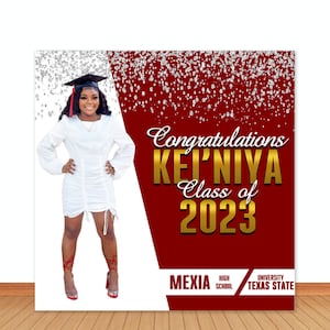 Class of 2025 Photo Backdrop Add Your Picture Congrats Grad Photography Background Graduation Prom 2023 Photo Studio Banner