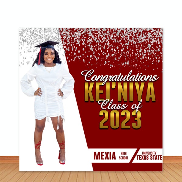 Class of 2023 Photo Backdrop Add Your Picture Congrats Grad Photography Background Graduation Prom 2023 Photo Studio Banner