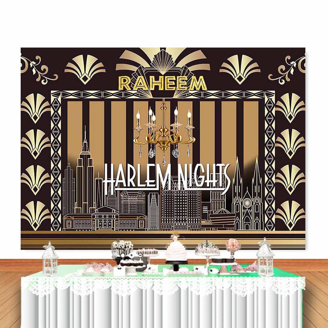 Harlem Nights Great Gatsby Photo Backdrop 30th 40th Birthday School