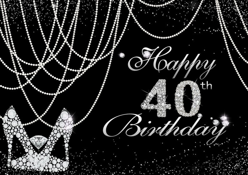 Happy 50th 60th Birthday Photo Backdrop Silver Diamond High | Etsy