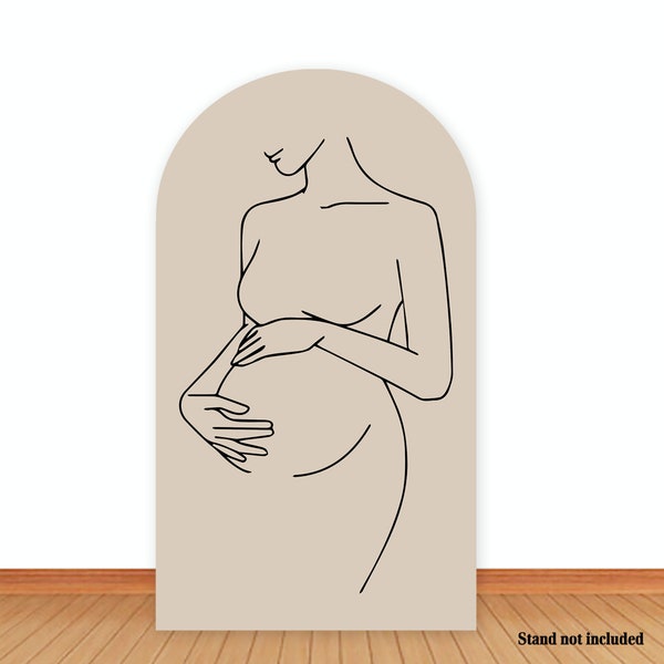 Fondo de fotografía con cubierta de arco de silueta de mujer embarazada, telón de fondo para Baby Shower, cubierta de estudio fotográfico de doble cara