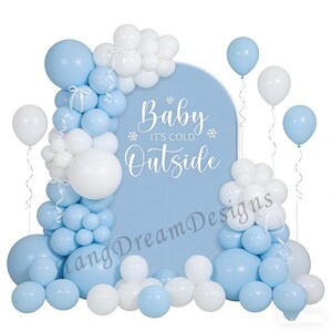 Winter-Babyparty-Foto-Hintergrund: Baby, es ist kalt draußen