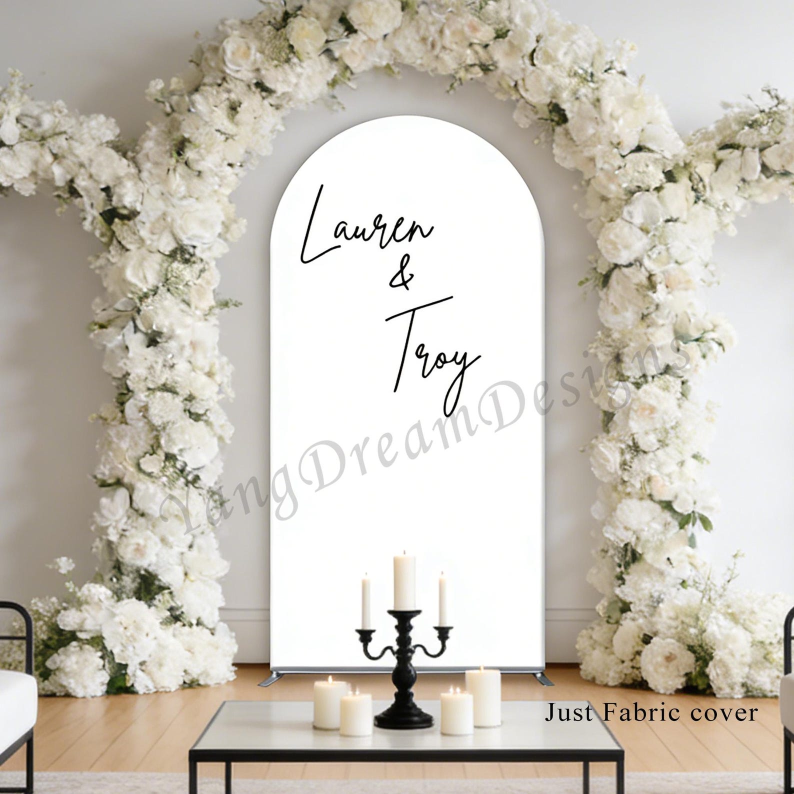 Custom Wedding Arch Backdrop Cover: Personalized Name Engagement Decor ...