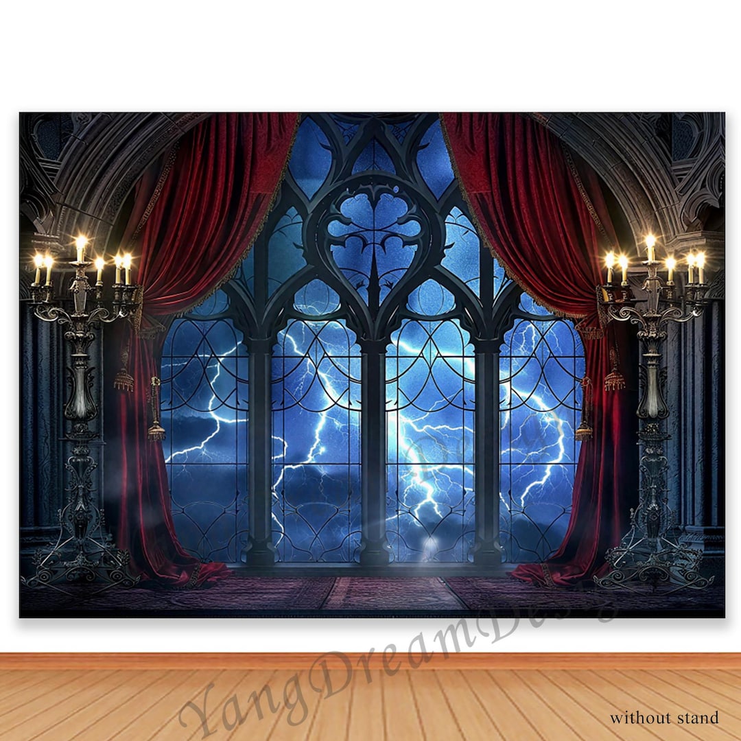 Vampire Window Design Halloween Photo Backdrop : Vampire Castle Gothic Window Photography ...