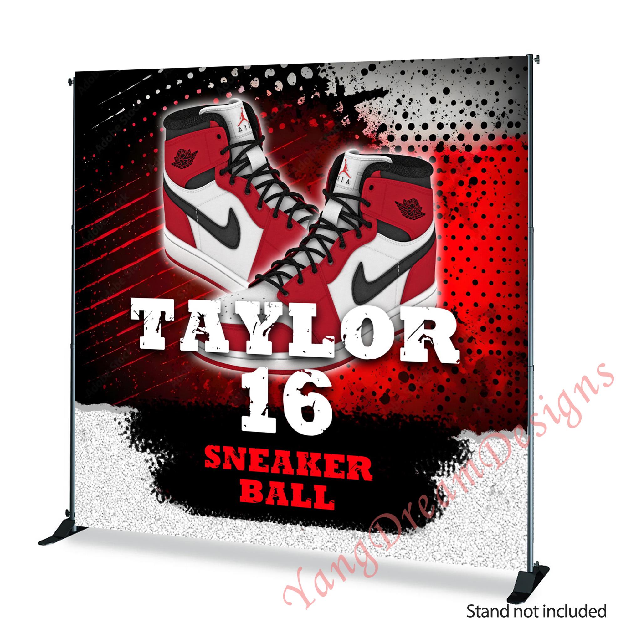 Sneaker Ball Birthday Photo Backdrop Custom Photography Background Vinyl Polyester Photo Studio Banner