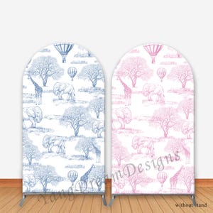 Safari Photo Backdrop Arch Cover Jungle Adventure Elephant Giraffe Animals Photo Background Baby Shower Wild One Birthday Forest Decor