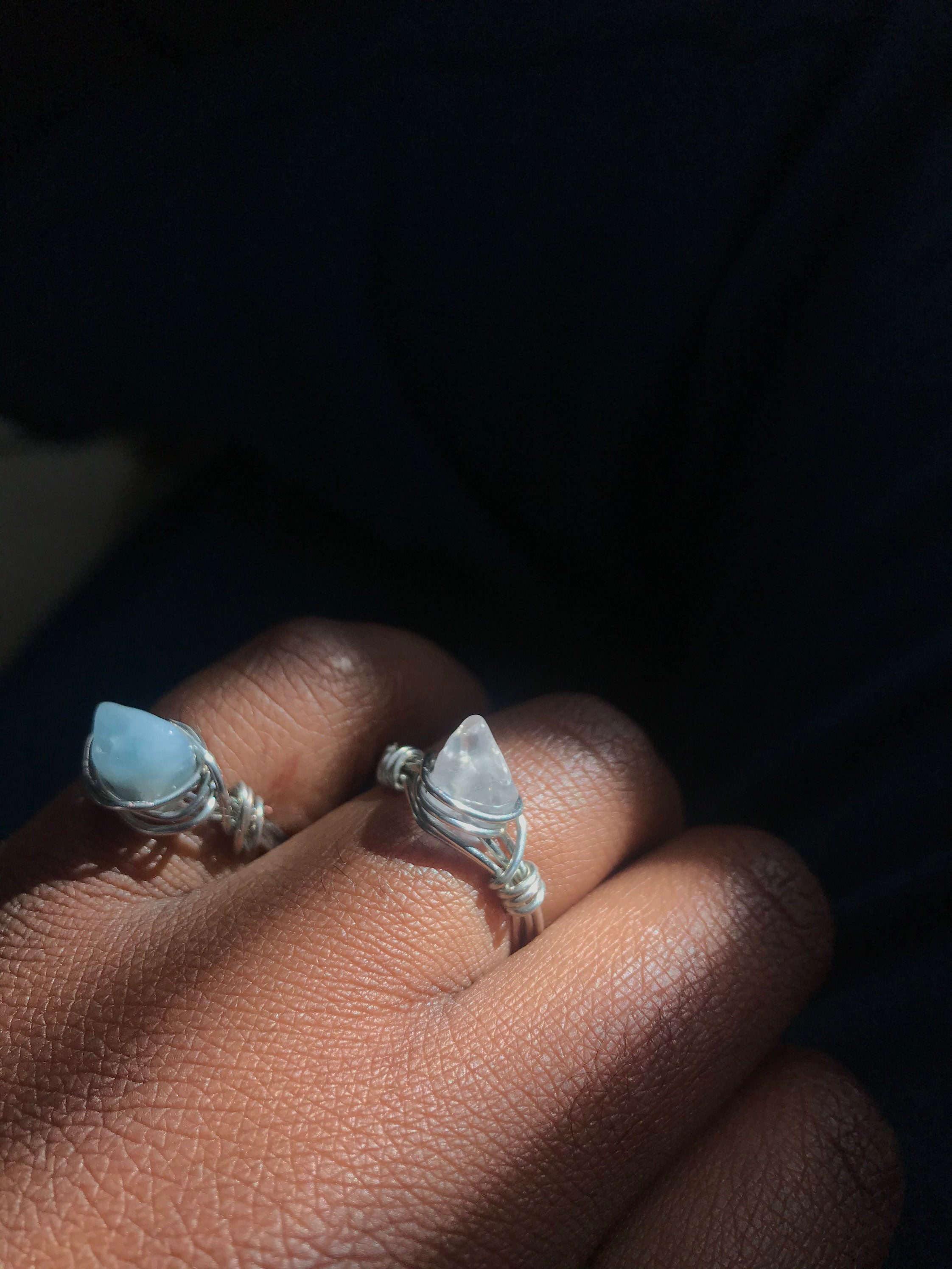 Crystal wired wrapped rings tiktok rings Etsy