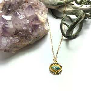 Gold Evil Eye Necklace | Turquoise Evil Eye Necklace | 14kGold Filled Necklace | 24kGold Plated Evil Eye | Protection Necklace | Dainty Eye