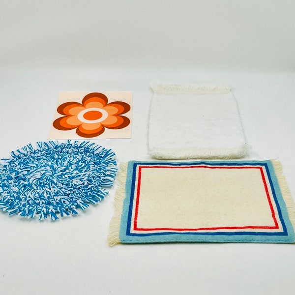 Blue and Orange Themed Dollhouse Rugs