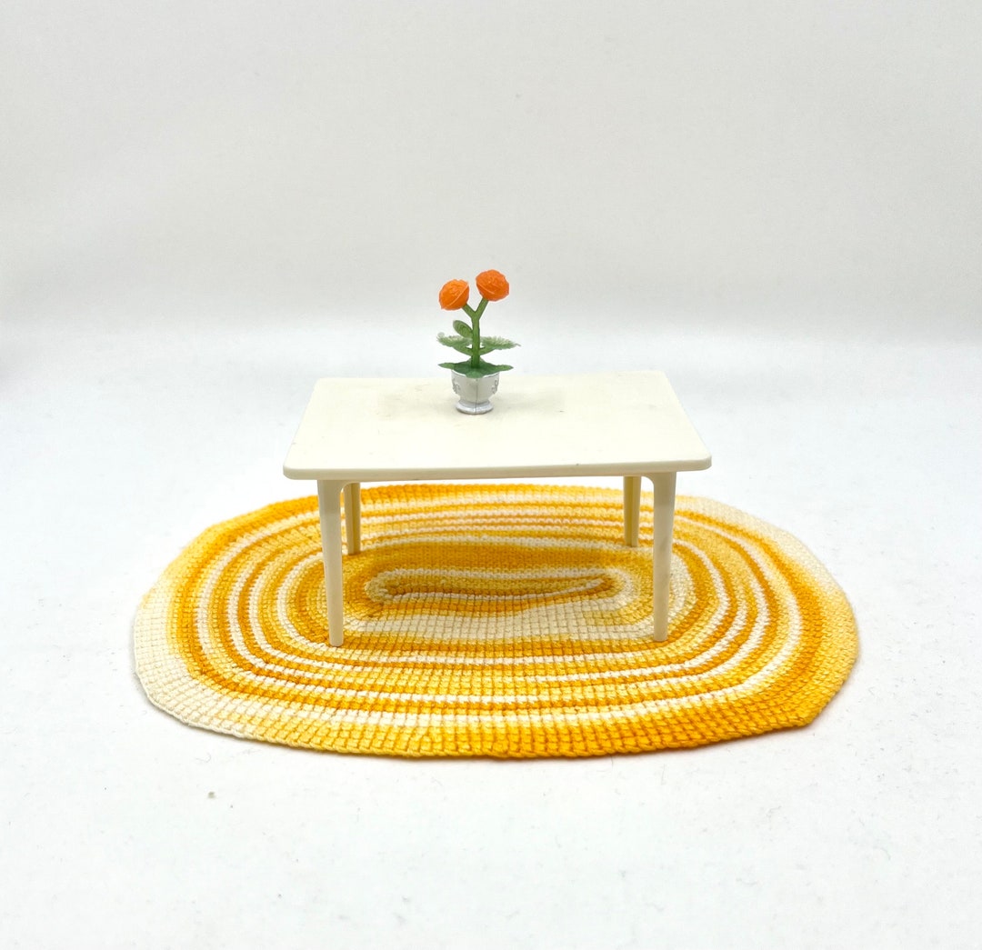 Oval Tangerine Dollhouse Rag Rug - Etsy