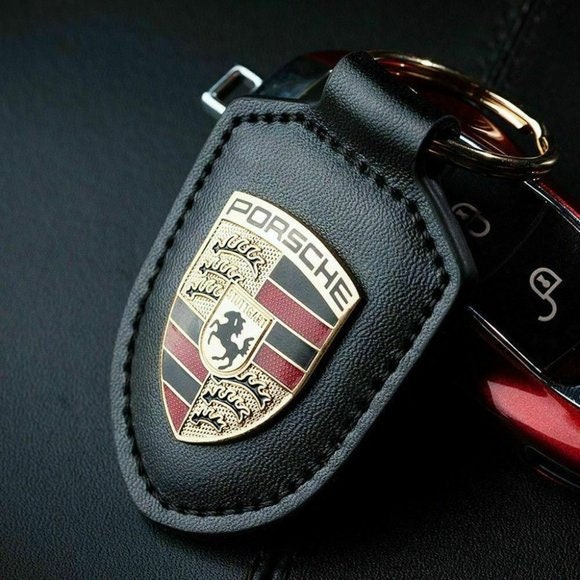 Porsche Accessories Porsche Leather Crest Key Chain - Etsy