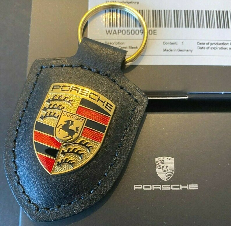 Porsche Accessories Porsche Leather Crest Key Chain Etsy