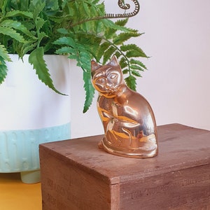 Vintage Stilvolle Messing Katze Ornament / Figur