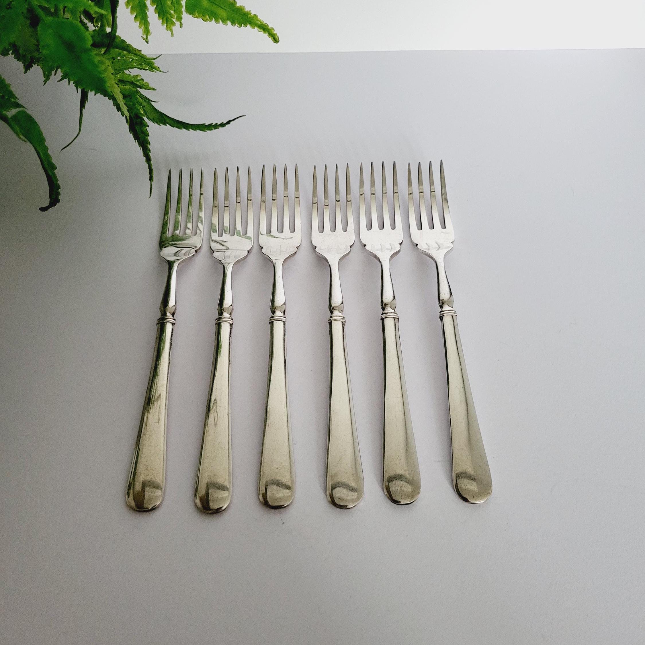 ヴィンテージ ディナー/スターター/デザートフォーク6本セット - 長さ