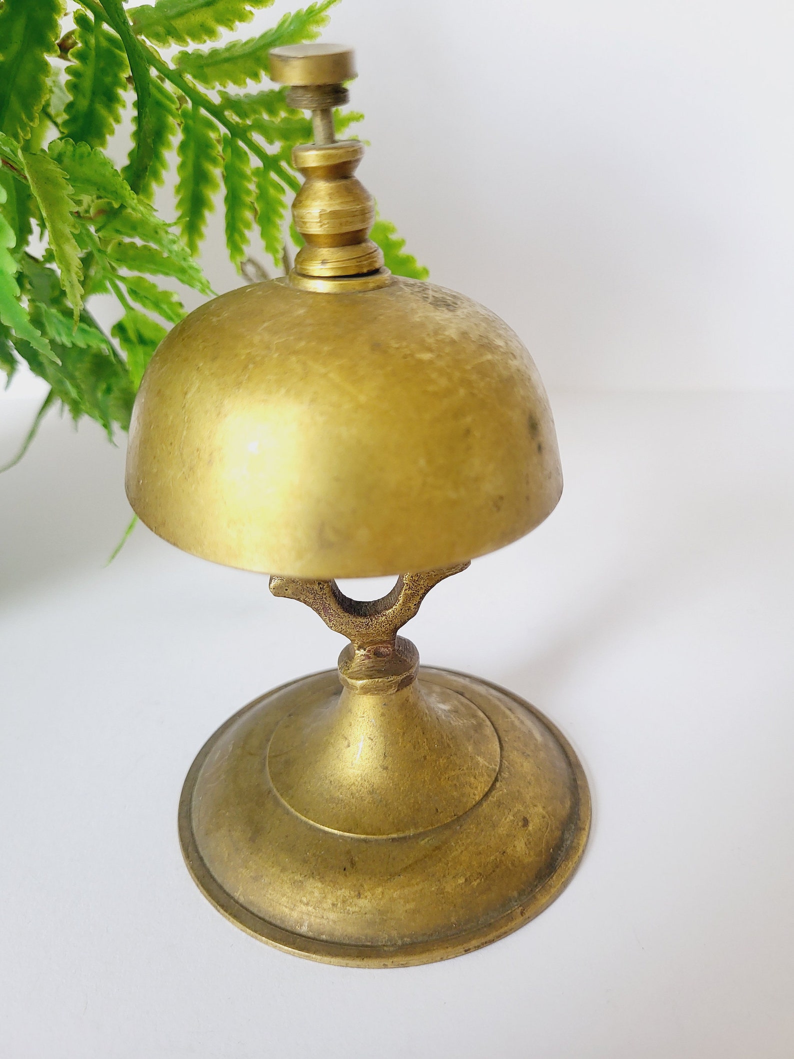 Vintage Brass Desk Bell / Hotel Bell / Service Ringer / Shop Counter ...
