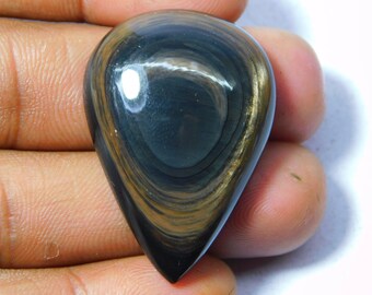 150Cts.60X42MM Natural Fire sheen obsidian Smooth Cabochon Fire sheen obsidian Loose Gemstones Fire sheen obsidian Loose semi precious
