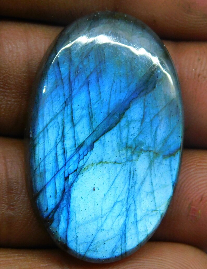 Natural labradorite Crystal Cabochon Top Quality Loose stone Semi Precious Jewellery Making Hand Polish Loose stone 57Ct 38 X 24 mm#289