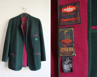Vintage Geiger Jacket, Size 12, Green Boiled Wool, Pure Wool Vintage Geiger Jacket, Size 12, Green Boiled Wool, Pure Wool