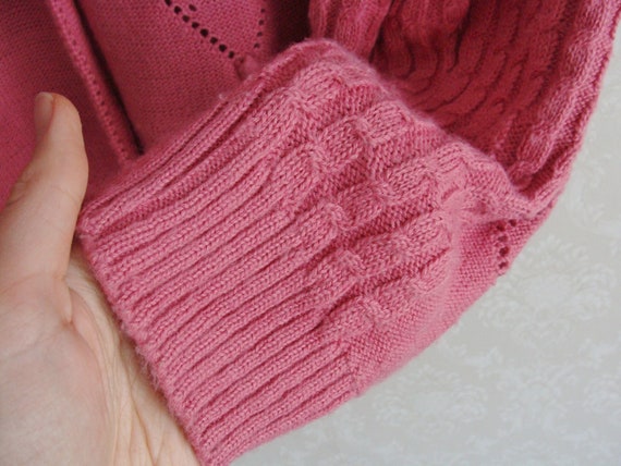 Pink Austrian Knit Cardigan, Vintage Trachten Fol… - image 6